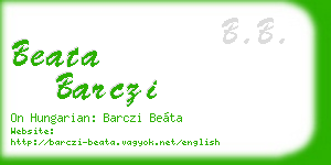 beata barczi business card